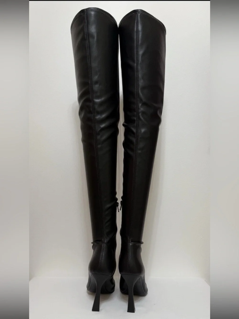 41 US9.5 Bianca Di 🇮🇹Italy Thigh High Boots As Leather 28”Shaft Heel Pointed Toe